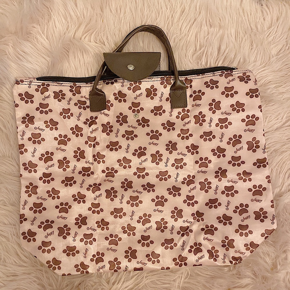 Paw 🐾 prints baby pink tote